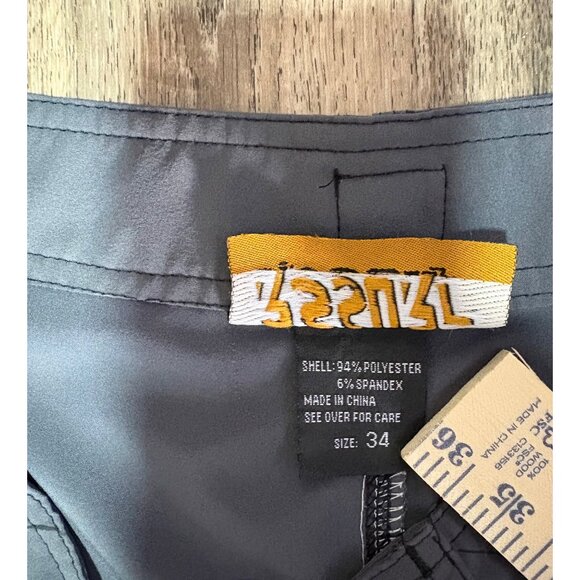 RS Surf Swim Trunks Men's 34 Gray Hawaiian Floral Surf Bathing Suit Beach - Picture 8 of 8